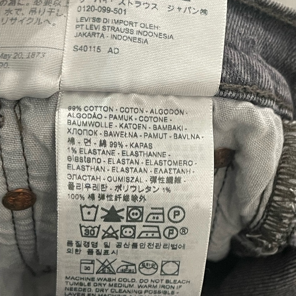 Levi’s 501 Hi-Rise Button Fly Fray Hem Jeans Gray Women’s 24 - Picture 9 of 16